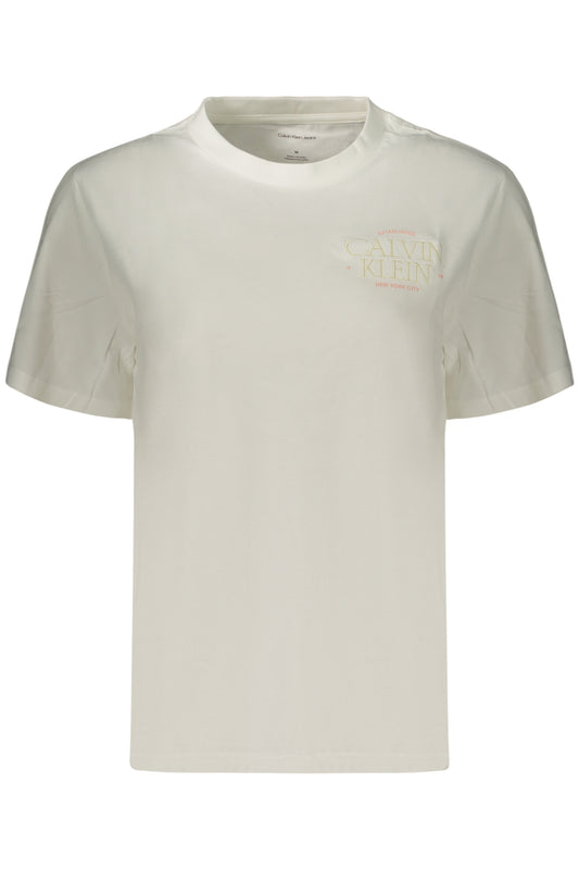 CALVIN KLEIN DAMEN-T-SHIRT MIT KURZEN ÄRMELN, WEISS