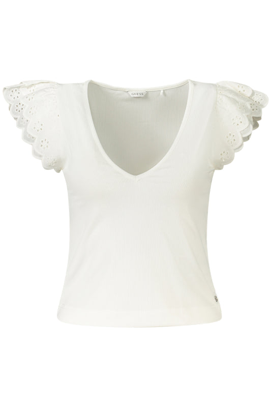 GUESS JEANS DAMEN KURZARM-T-SHIRT WEISS