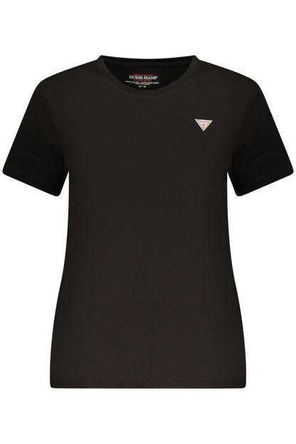 GUESS JEANS DAMEN KURZARM-T-SHIRT SCHWARZ