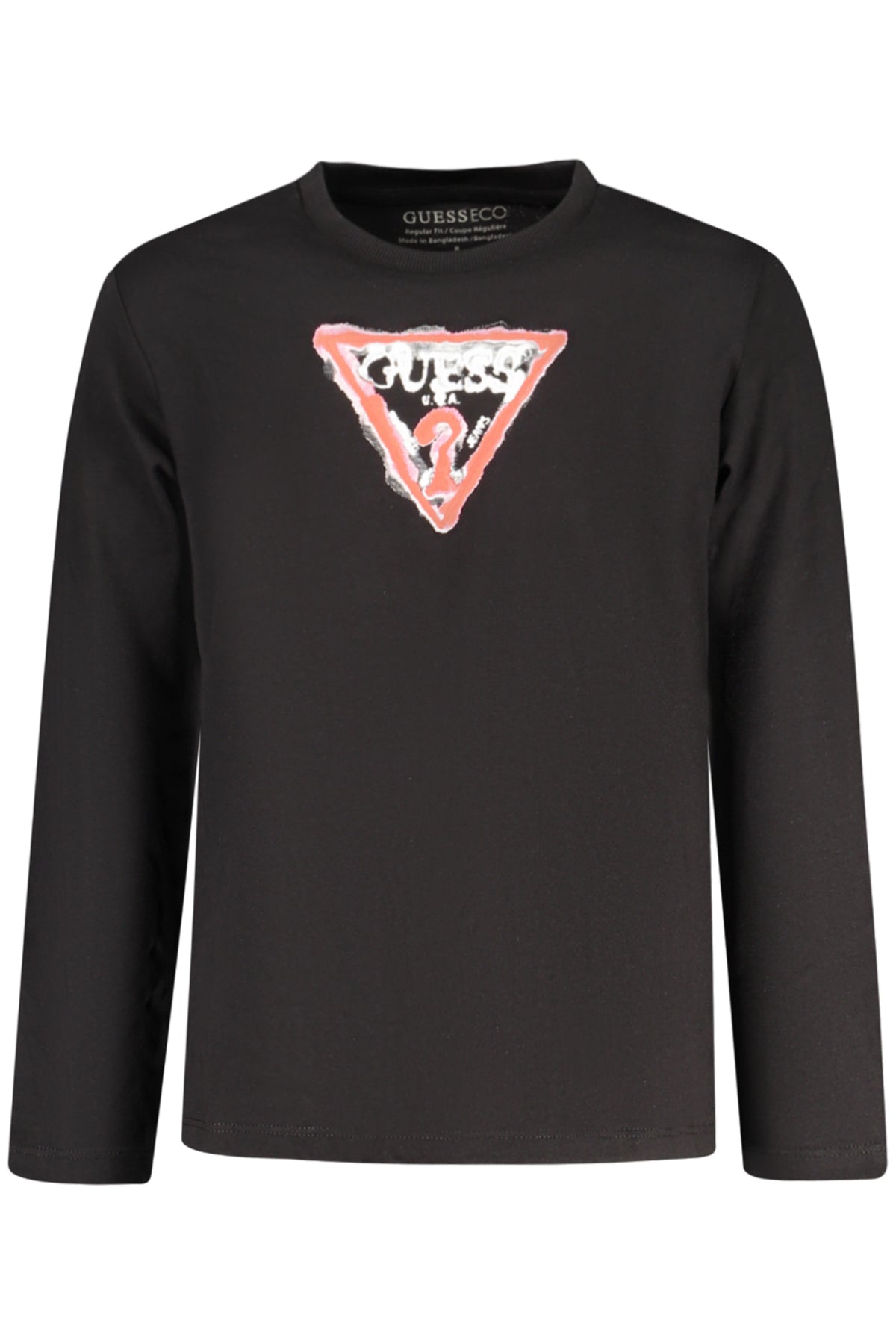 GUESS JEANS LANGARM-T-SHIRT FÜR KINDER, SCHWARZ