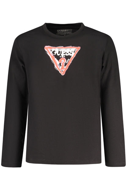 GUESS JEANS LANGARM-T-SHIRT FÜR KINDER, SCHWARZ