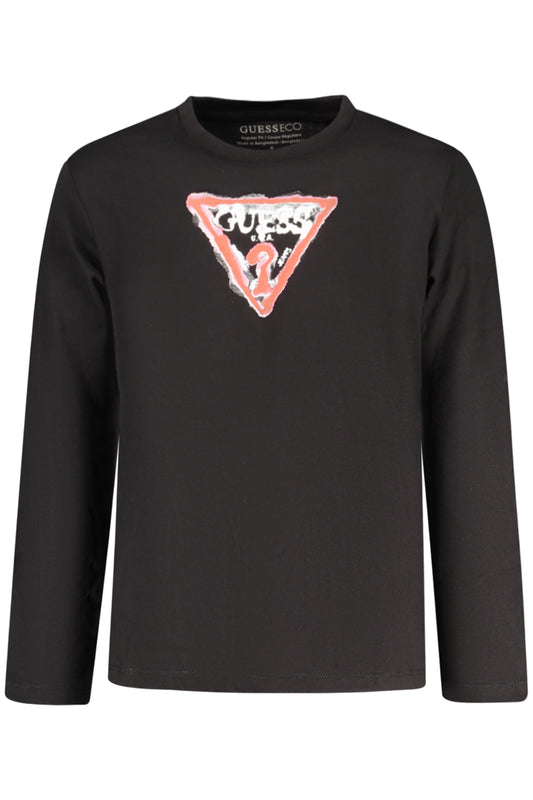 GUESS JEANS LANGARM-T-SHIRT FÜR KINDER, SCHWARZ
