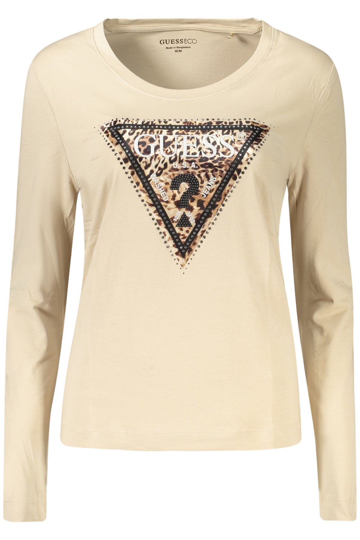 GUESS JEANS DAMEN LANGARM-T-SHIRT BEIGE