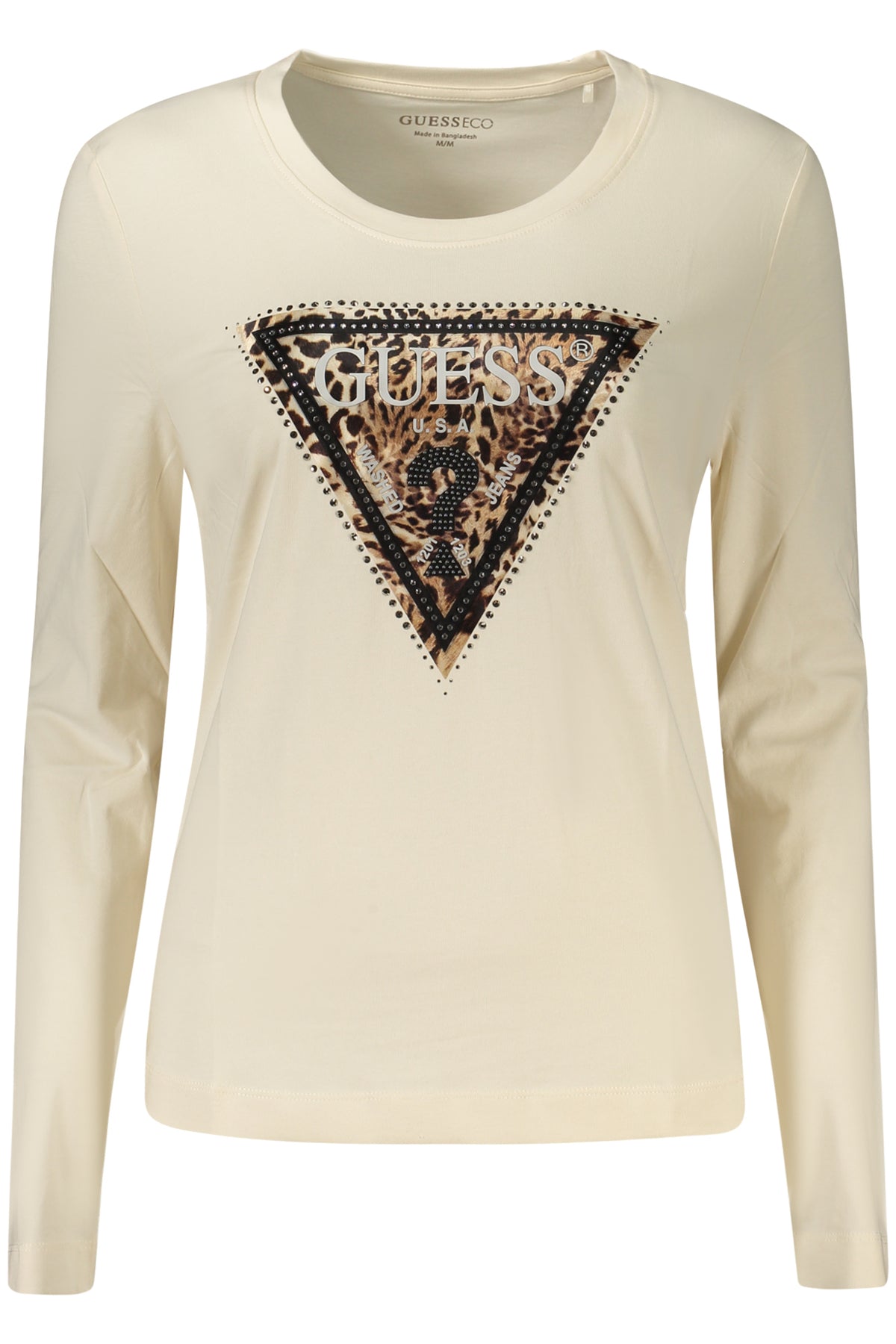 GUESS JEANS DAMEN LANGARM-T-SHIRT BEIGE