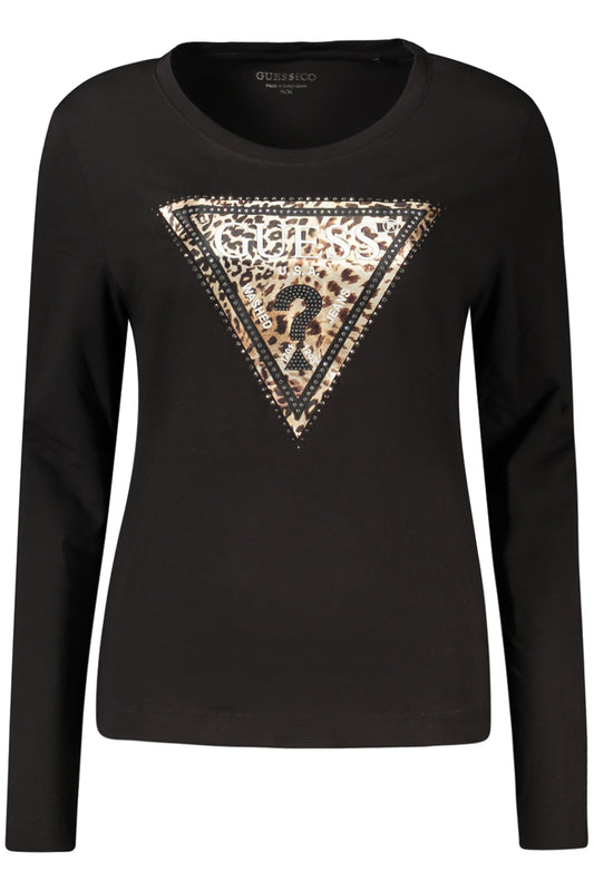 GUESS JEANS DAMEN LANGARM-T-SHIRT SCHWARZ