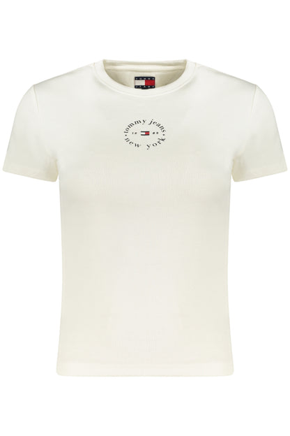 TOMMY HILFIGER DAMEN-T-SHIRT MIT KURZEN ÄRMELN, WEISS