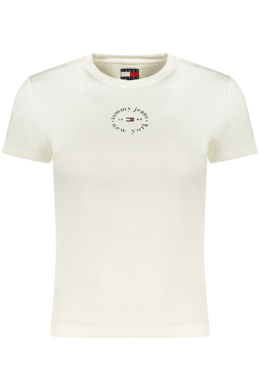 TOMMY HILFIGER DAMEN-T-SHIRT MIT KURZEN ÄRMELN, WEISS
