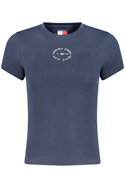 TOMMY HILFIGER DAMEN-T-SHIRT MIT KURZEN ÄRMELN, BLAU