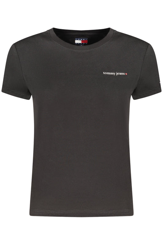 TOMMY HILFIGER DAMEN-T-SHIRT MIT KURZEN ÄRMELN, SCHWARZ