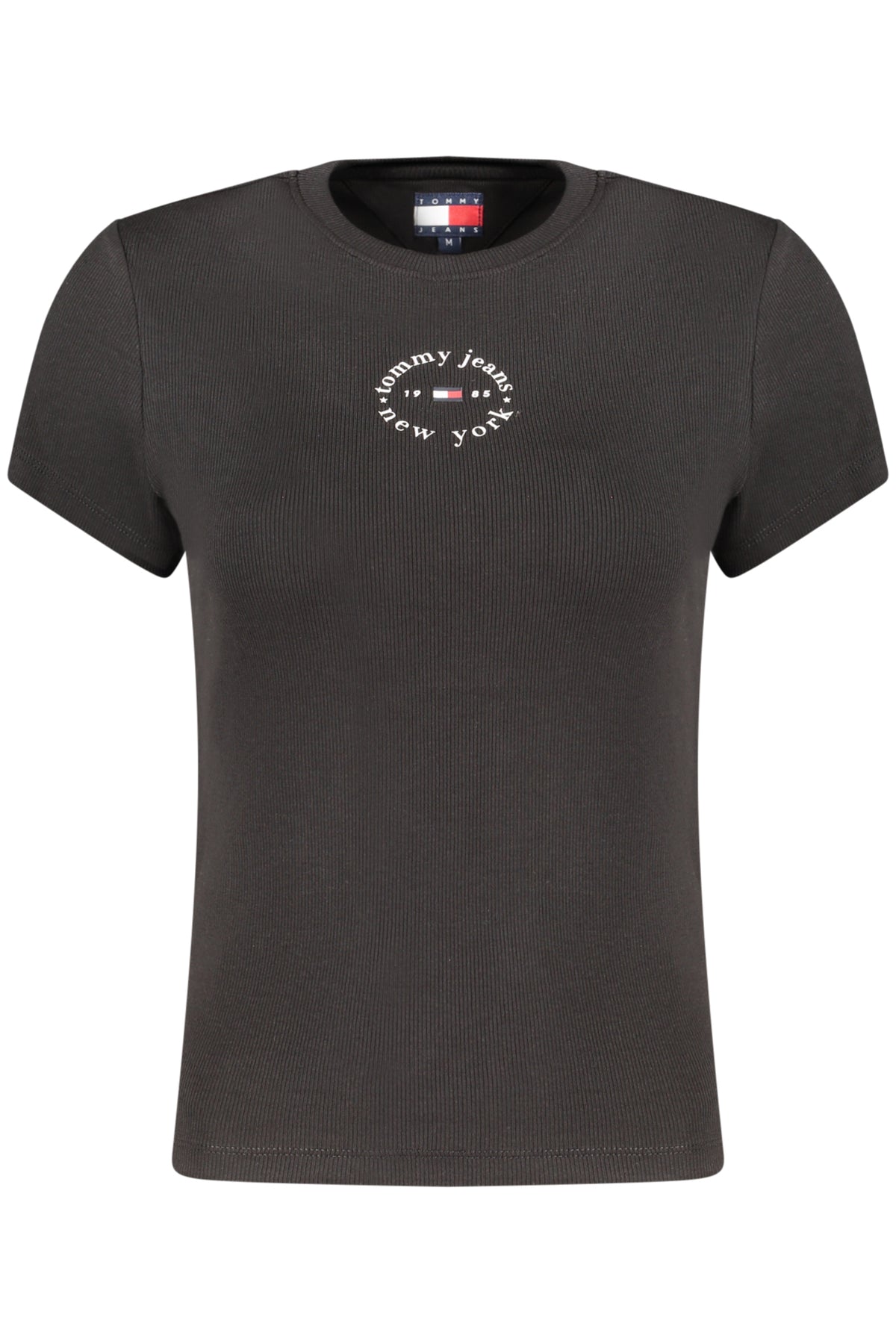 TOMMY HILFIGER DAMEN-T-SHIRT MIT KURZEN ÄRMELN, SCHWARZ