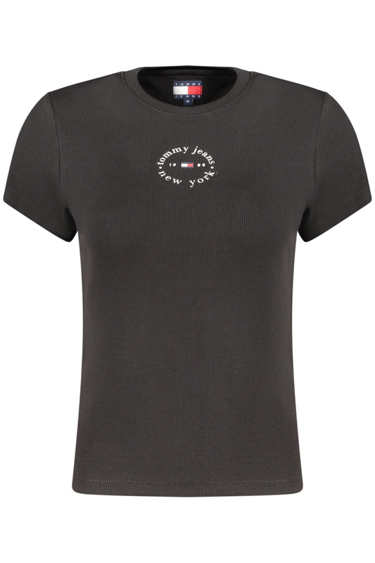 TOMMY HILFIGER DAMEN-T-SHIRT MIT KURZEN ÄRMELN, SCHWARZ