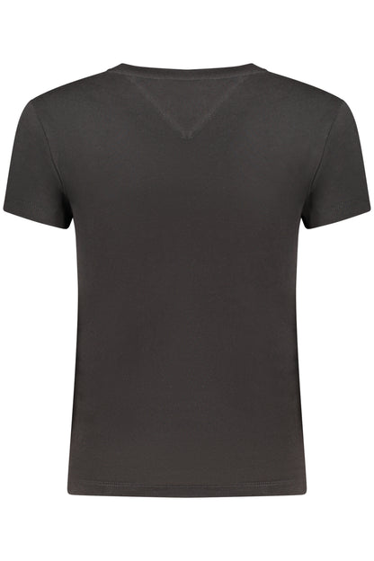 TOMMY HILFIGER DAMEN-T-SHIRT MIT KURZEN ÄRMELN, SCHWARZ