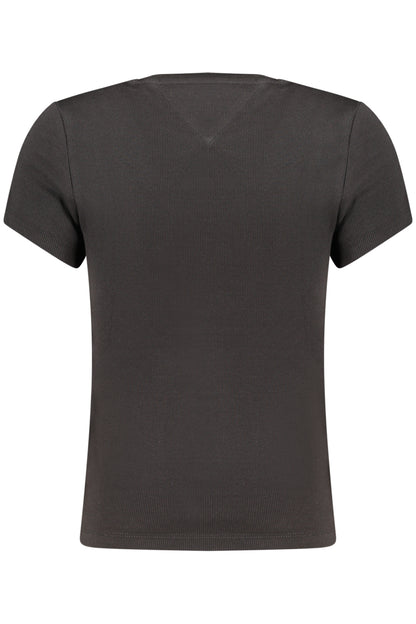 TOMMY HILFIGER DAMEN-T-SHIRT MIT KURZEN ÄRMELN, SCHWARZ